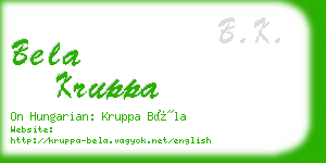 bela kruppa business card